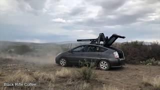 MACHINE GUN MOUNTED ON A CAR