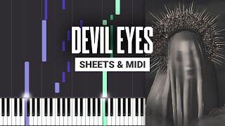 Devil Eyes - ZODIVK - Piano Tutorial - Sheet Music & MIDI