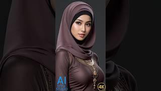 4K AI Art Lookbook Video of Arabian AI Girl ｜ The Slender Arab Hijabi Girl