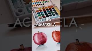 3 tips para acuarelas  | #shorts #art #arte #acuarela