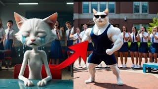 Sad and Poor Skinny Cat Bullied At School#cat #ai#cute #sad