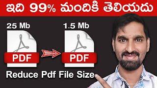 How to Compress PDF File Without Losing Quality Step-by-Step Tutorial Telugu - Reduce Pdf File Size