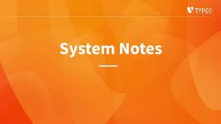 System Notes in TYPO3 v13