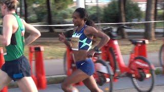 Genzebe Dibaba & Jimmy Gressier at Barcelona Nassos Race 2020