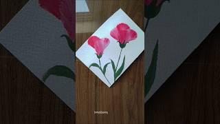 one stroke pink flowers satisfying #art #onestrokepainting #painting #shorts