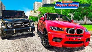 Гонка: гелик против bmw x5m ! Кто лучше? City car driving! Реальная жизнь + руль