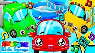 Red Car | Vehicles Song for Kids | Fun learning Colors, Vehicles & Movements! |  #AwesomeKidsSongs