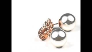 Kristin Perry Rose gold pearl back earrings