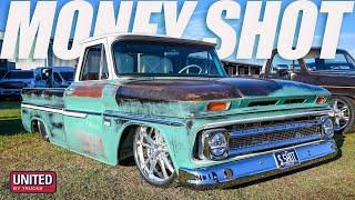 THE MONEY SHOT PROFILE: a Cummins-swapped, bagged on big billets patina '66 C10