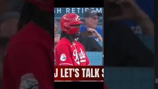 Cincinnati Reds De La Cruz with a triple #ajletstalksports #cincinnatireds #losangelesdodgers #mlb
