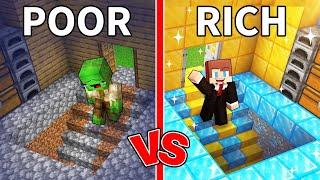 Mikey POOR vs JJ RICH Stairs Under the House in Minecraft (Maizen)