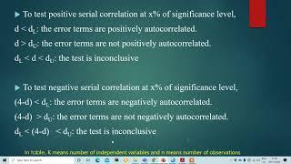 Durbin Watson Test in SPSS