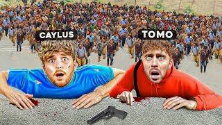 ESCAPING Huge ZOMBIE HOARD in GTA 5 RP..