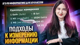 Подходы к измерению информации | Алфавитный и содержательный подходы I ЕГЭ по информатике 10 класс