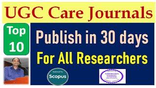 In 30 Days UGC Approved Journals | Fast Publication