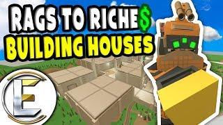 Building Houses | Unturned Roleplay Rags to Riches Reboot #12 - Shops and Houses To Sell (RP)