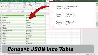 How to convert JSON file into Excel table