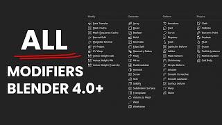 ALL Modifiers in Blender 2024  | ThreeDee