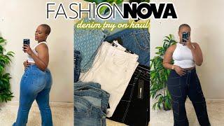 ALL THE DENIM YOU NEED !  FASHIONNOVA CURVE DENIM TRY ON HAUL | ONA OLIPHANT