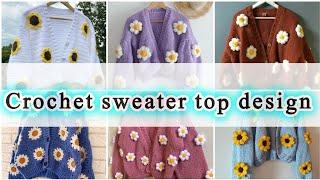 wow!! gorgeous  crochet sweater top design || crochet knitting sweaters for winter 