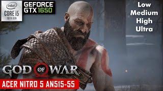 GOD OF WAR PC (All Setting) | GTX 1650 | I5-10300H | Acer Nitro 5 AN515-55