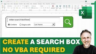 How to Build a Search Bar in Excel | Search Box Template with "Contains" & "Begins With" Options