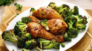 Keto Chicken Drumsticks & Broccoli [Easy Air Fryer Recipe]