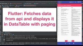 Flutter: Fetches data from api and displays it in DataTable with paging