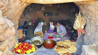 Daily Routine With a Cave Family: “Cherry Chicken” in the Rustic and Old Way Recipe | IRAN