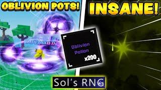 USING 200 OBLIVION POTIONS WITH RUNE OF EVERYTHING! in Sols RNG Era 8.5!