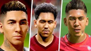 UFL vs eFootball 2022 vs FIFA 22 - Roberto Firmino Face Comparison | Fujimarupes