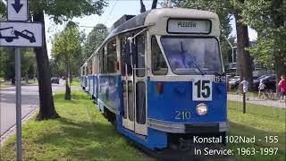 Historical Konstal 102Nad - 155  tram- Krakow Museum tram line