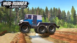 Spintires: MudRunner - All terrain vehicle Burlak 6x6 Test on a Difficult Track