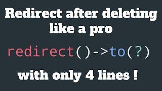 Laravel Eloquent | super easy redirection after deleting for pagination #freetopg #laravel #php