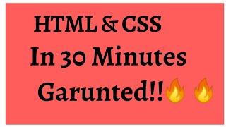 Html & Css In 30 minutes?? || PythonEpoint Tutorial