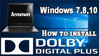 How to install Dolby Digital Plus On Lenovo [Windows 7,8,10]