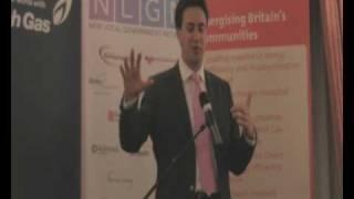 Ed Miliband speaks to a New Local Government Network Reception at the Labour Party Conference 09