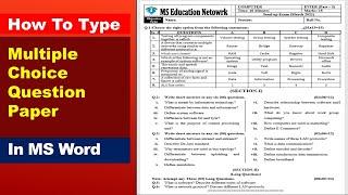 How to make exam paper in MS Word || मात्र 10 मिनट में Exam Paper बनाना सीखें || MS Word in Hindi ||