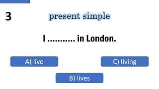 English Quiz Present simple | 20 sentences Grammar English Quiz Present simple