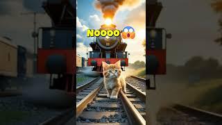 Kitten Left on Train Tracks… What Happens Next  #AI #aimovie