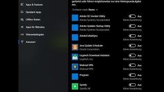 Windows 10 Apps Autostart aktivieren/deaktivieren