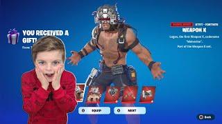 Gifting My 10 Year Old Kid Marvel WEAPON X Wolverine Skin Bundle & NEW Emote Unlocking X-Men Skin