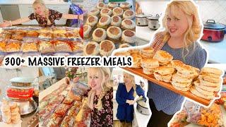 HUMONGOUS FREEZER COOKING Recipe Compilation Making 300 Large Freezer Meals to Fill My Freezers!