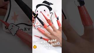 How to make DIY spooky paper nails #halloween #halloweendiy #papernails #spooky #spookydiy