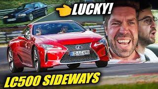 Sideways Lexus LC500 vs LUCKIEST Driver! // Nürburgring