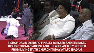 DAVID OYEDEPO BLESSED AND RELEASED THOMAS AREMU & HIS WIFE AS THEY RETIRED FROM LIVING FAITH CHURCH