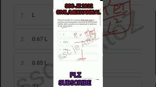 SSC JE 2022 Civil/mechanical question practice previous year mcq DDA je ukpsc je column and truss