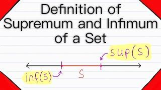 Definition of Supremum and Infimum of a Set | Real Analysis