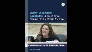 Vanina Biasi se cruzó con Martin Menem durante la sesión por el veto a la reforma jubilatoria