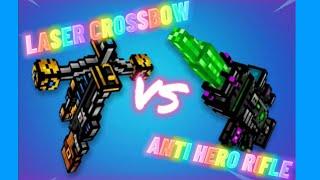 Laser Crossbow VS Anti Hero Rifle | Pixel Gun 3D | Damage Test and Comparison